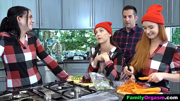 Download Video - FamilyOrgasm - Easygoing Step Father Goes to the Kitchen While the Girls Cook