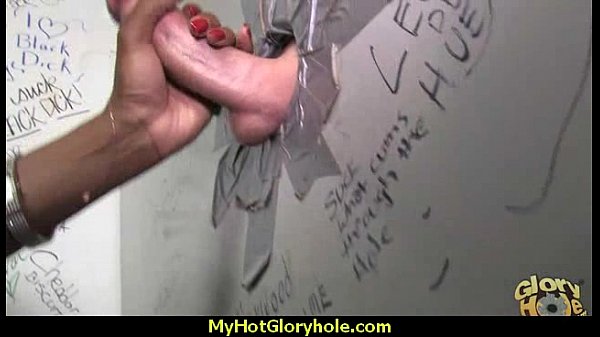 Ebony Hottie Milking Cocks in the Gloryhole 23