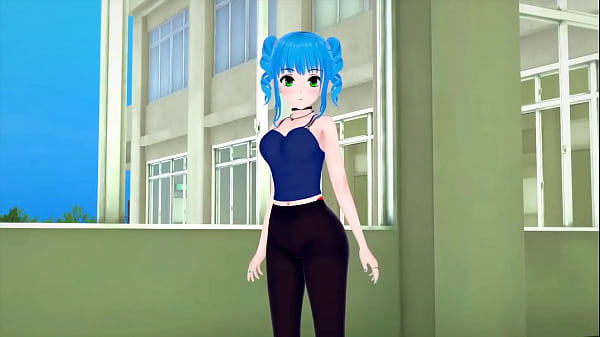 Hot blue haired anime girl takes huge dick hentai anime