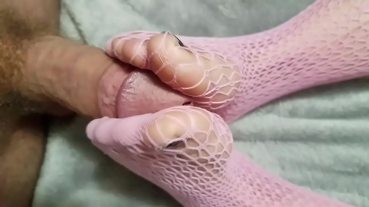 Trabajando con el pie tease - Horny Nicky
                   fishnet tease footjob feet toes horny nicky muchos negros