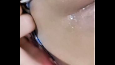 Latina touches her big tits and masturbates