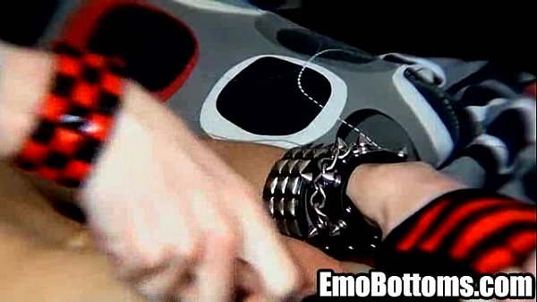 This sexy punk twink is jerking his big hard co...