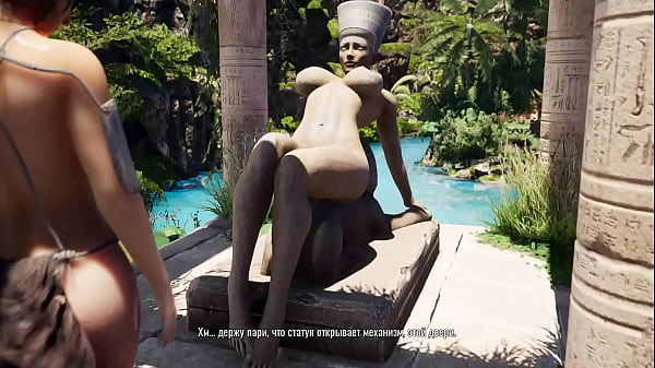 Download Video - The statue's huge cock stretches Lara's tight pussy&period; Hentai Game 3D