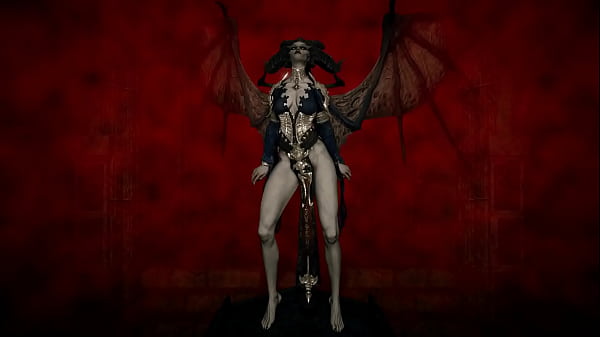 Lilith, slim succubus dancing hot in the dungeon
