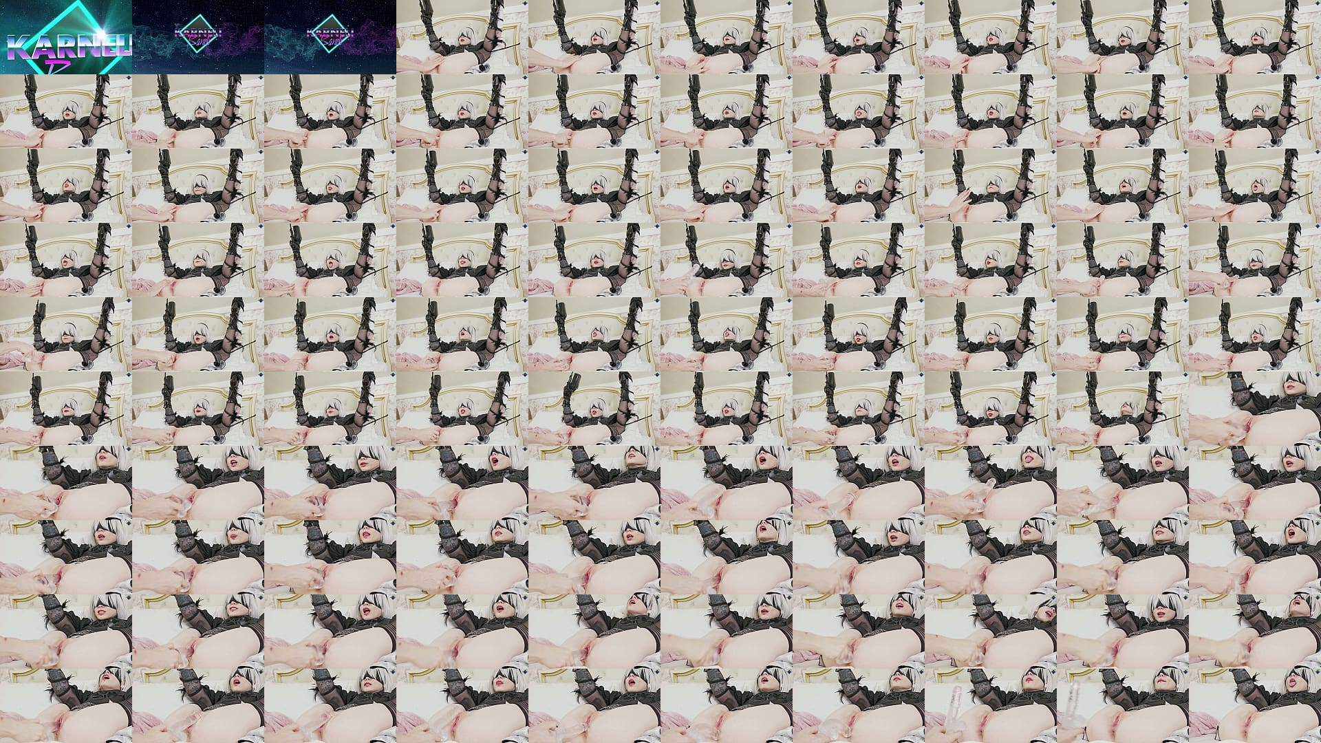 Nier Automata 2B tied up and pussy fucked with a dildo. Karneli Bandi 预览图