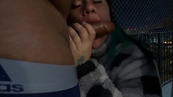 Download Video - My friend give me a blowjob on the balcony and I fuck her hard