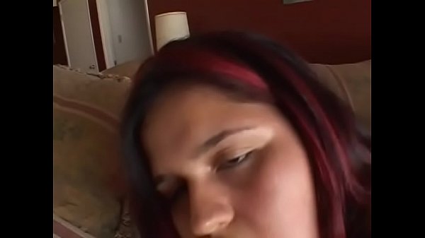 Naughty young latin chubbette with ginger hair Karla Lane got her face busted with nuts after horny dude had poked her wet cunt