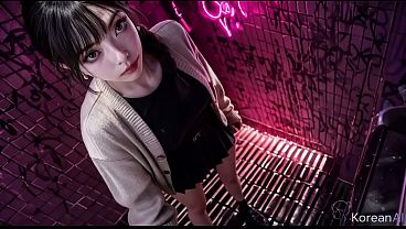 Korean slut gives a great blowjob in the restroom.[AI]