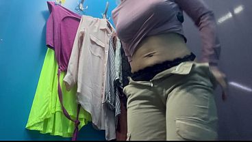Download Video - Dressing room&period; Cmera show&period; Russian girl with big boobs and nipples change clothes&period; Kriss Wou