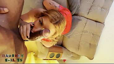 A big surprise: black big cock as a gift for tranny ass