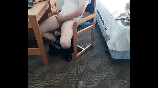 Jerking off to porn game.