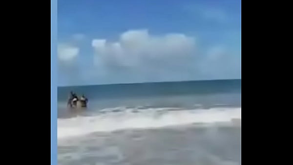 Delicia correndo para o mar