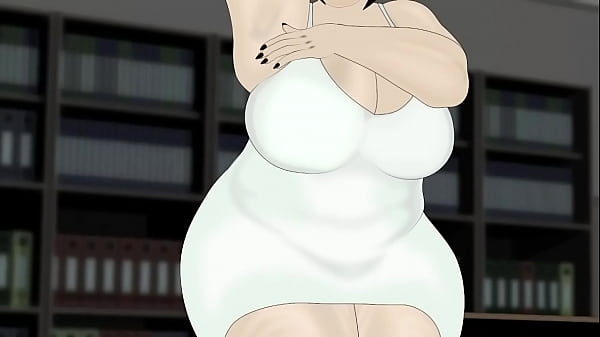 BBW touch her body in office