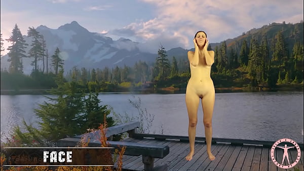 Julia v earth gives a massage in the first part of a smart workout head neck ears face fingers wrists arms shoulders feet legs thighs buttocks shoulder girdle back chest abdomen