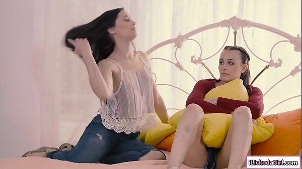 Lesbian teen licks stepdads new gf