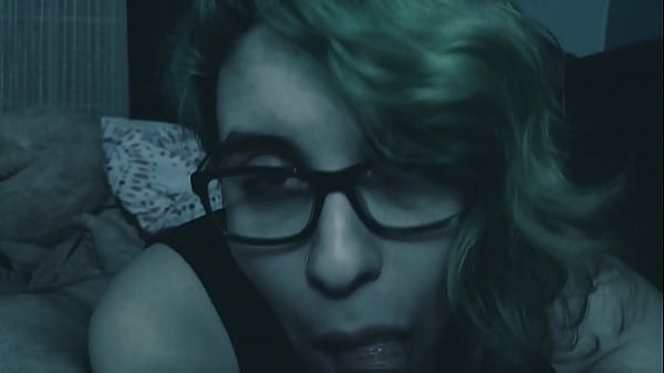 Sneaking up on her Step Brother and quietly suc...