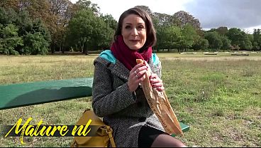 French MILF Eats Her Lunch Outside Before Leaving With a Stranger & Getting Ass Fucked