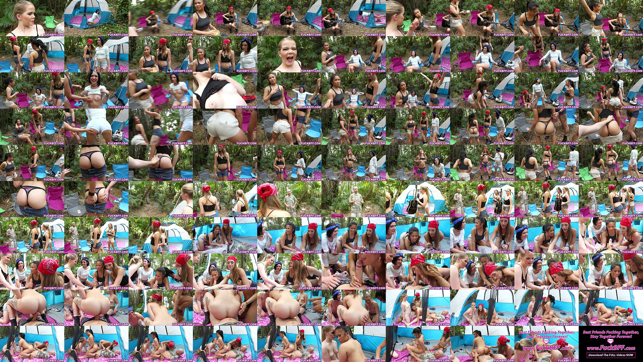 Camping teens share a big cock in a tent in the woods 预览图