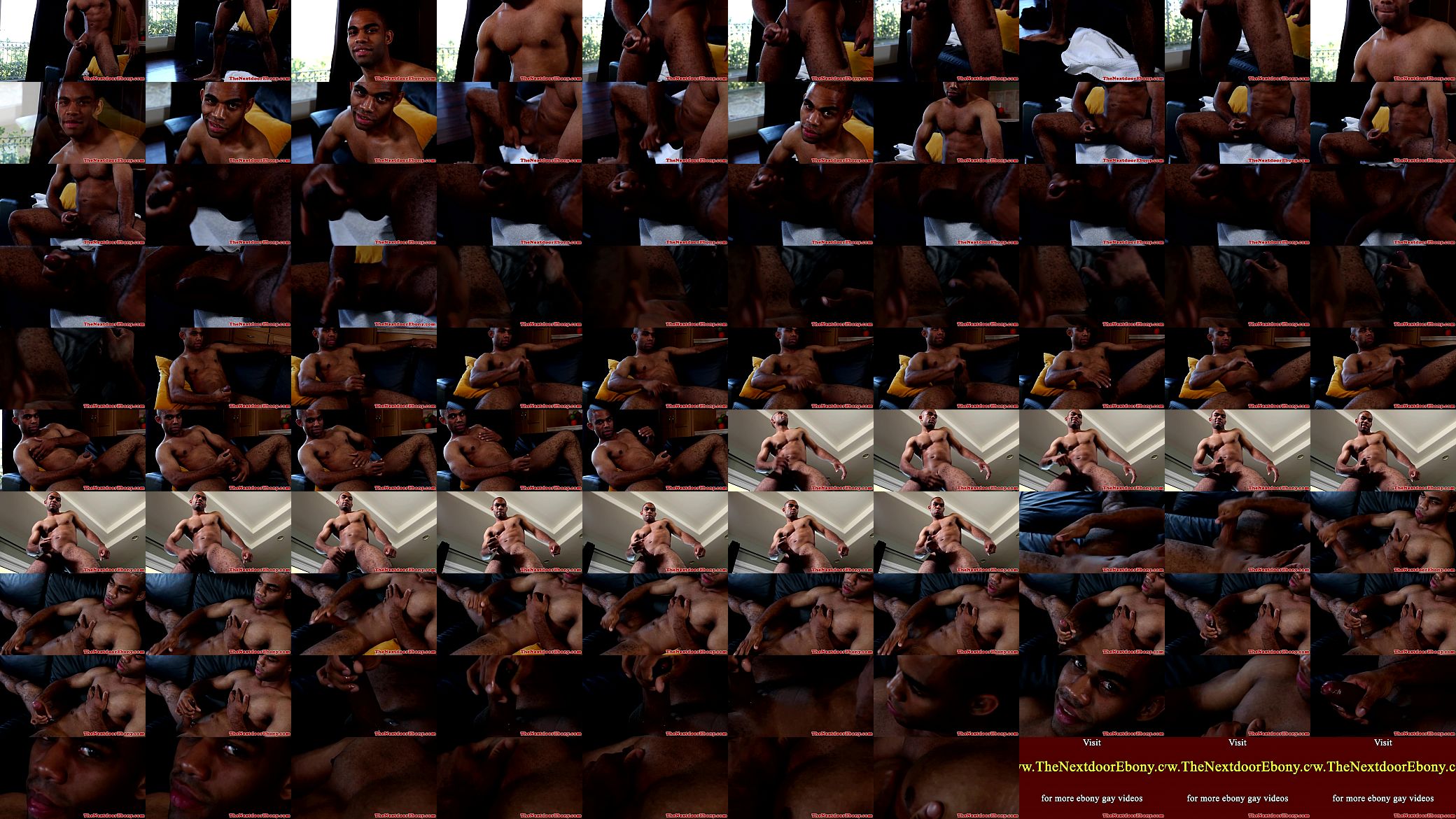 Hung ebony muscle stud masturbates and jizz 预览图