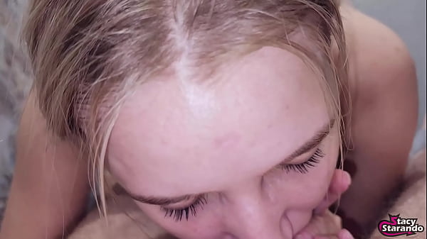 My stepbrother argued with me that I couldn't take his cock down my throat, but I could! And it seems to me that he said so on purpose that I gave him a deep blowjob, lol! - POV HOMEMADE