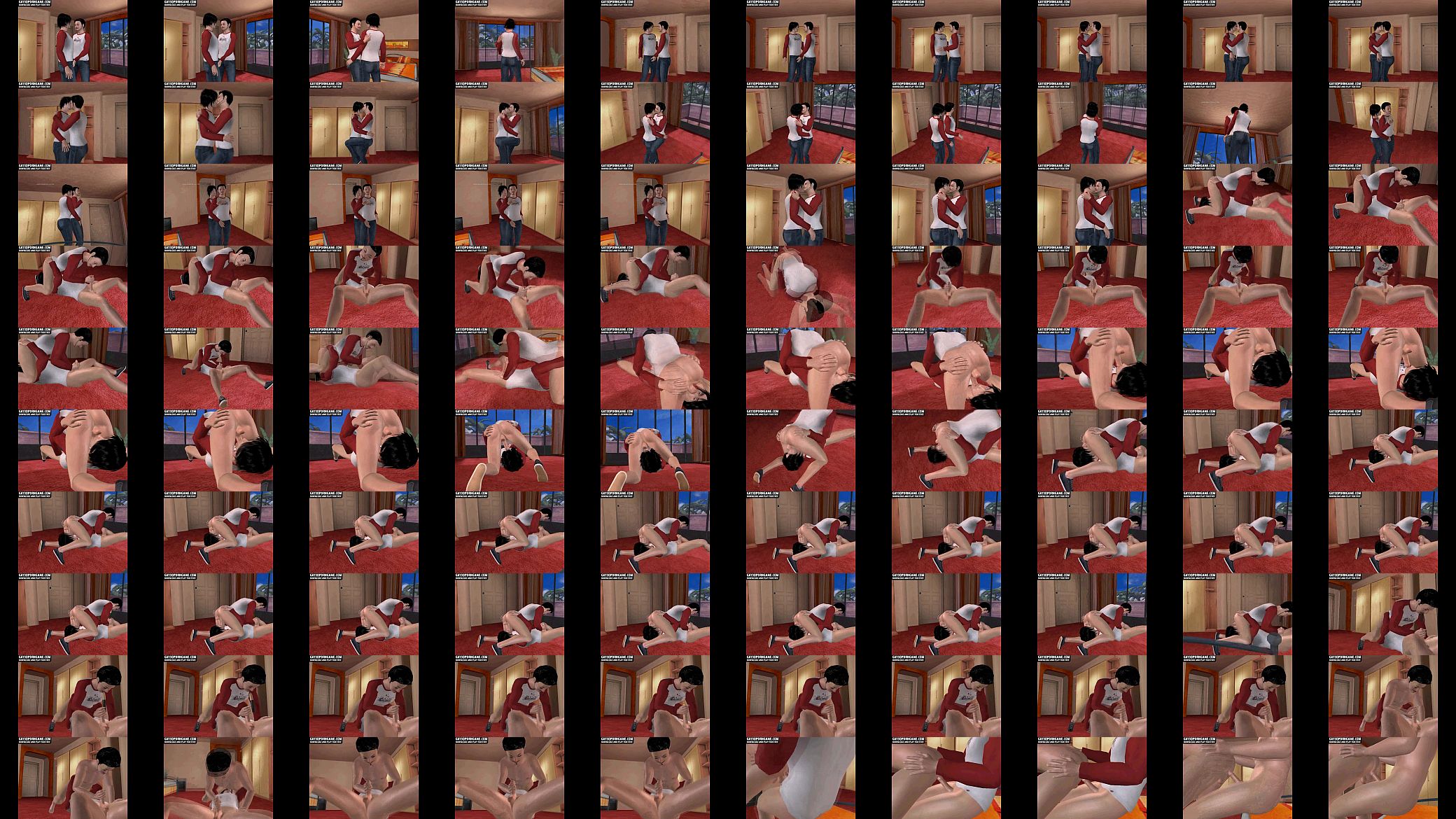 A sexy set of brunette twins share a sixtynine in 3D 预览图