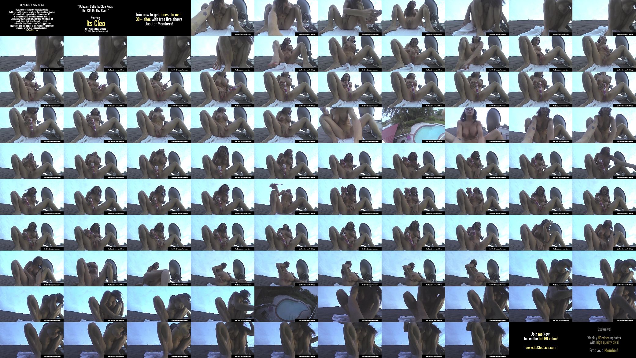 Webcam Cutie Its Cleo Rubs Her Clit On The Roof! 预览图