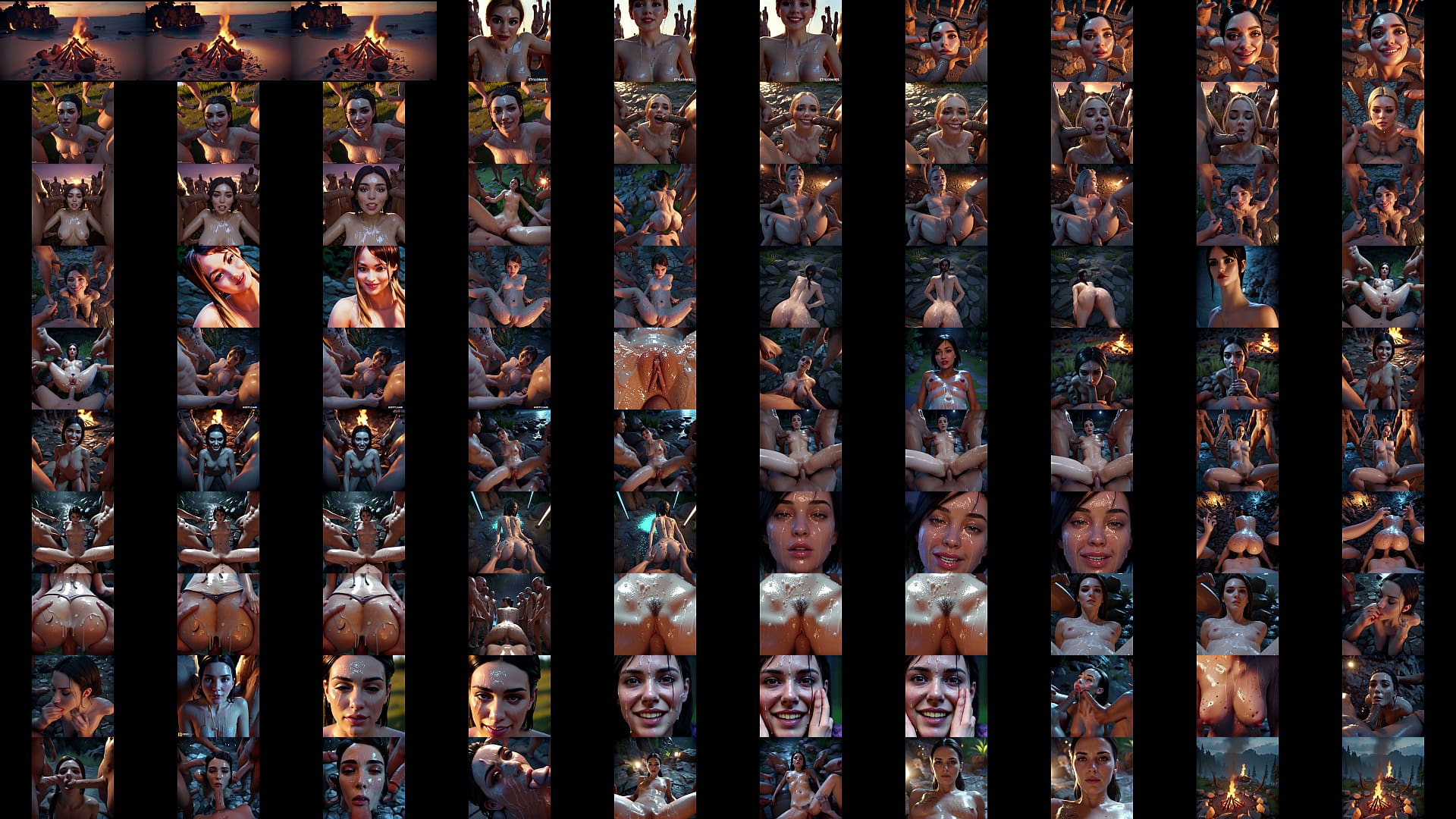 Beach Bukkake Girls - AI Generated 预览图