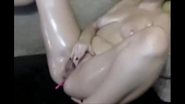 pussy huge girl oil with in by her breasts this fingers plays wrapped without st