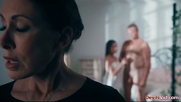 Dominant husband fucks both his big tits wife and ex wife