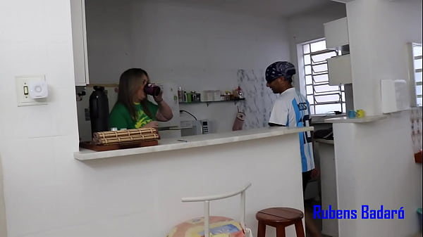 Brazilian fan grandma cries in the argentine's cock