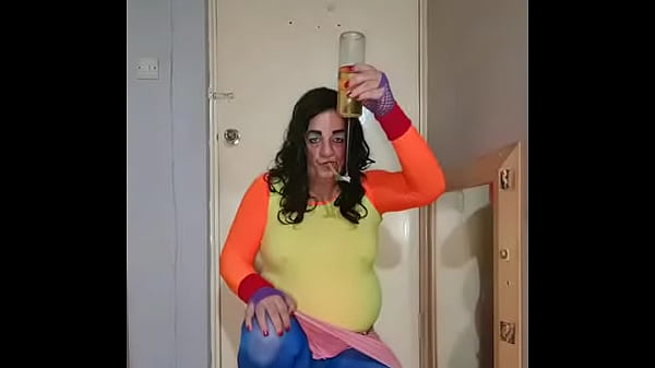 Sissy gay crossdresser will not stop swallowing...