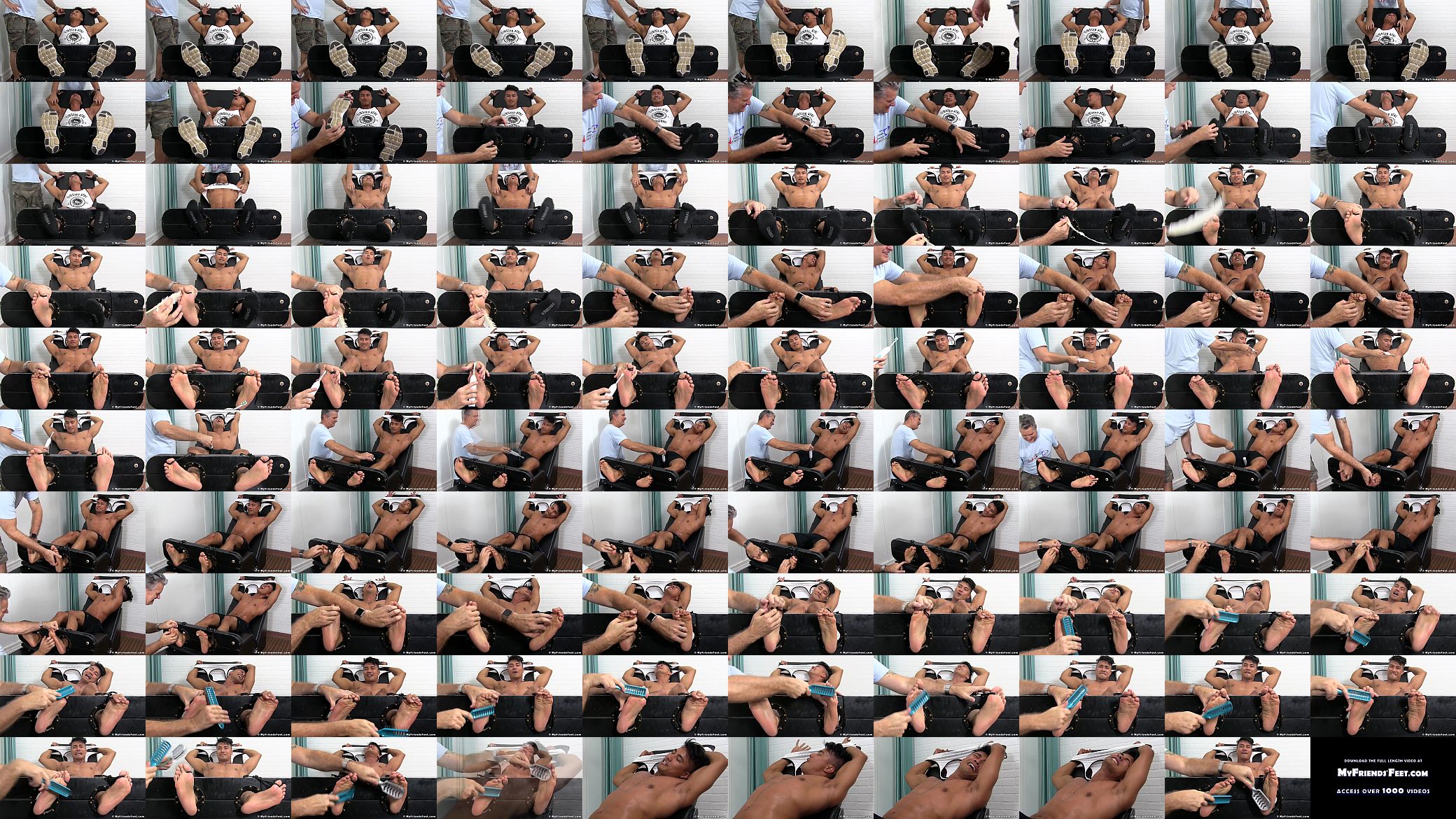 Beefy Asians feet and chest punished by deviant tickler 预览图