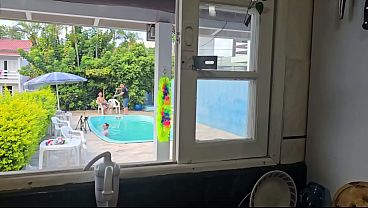 I gave some to my husband's friends in the kitchen while he was cleaning the pool. End of story.