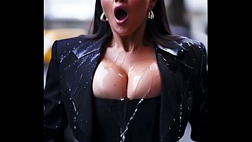selena gomez gets water thrown on her cleavage (ai generated)