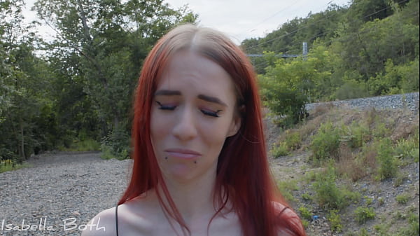 Download Video - Blowjob and piss play with weird redhead girl I found while trainspotting