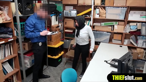 Busty brunette thief gets fucked hard by a mall cop