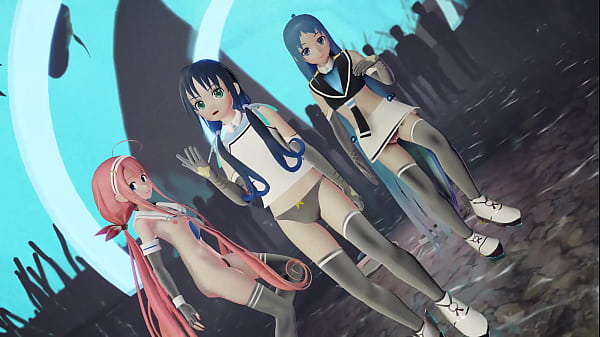 Download Video - Samidare&comma; Suzukaze&comma; Kawakaze Nude Dance - Koshitantan MMD by DiAnon