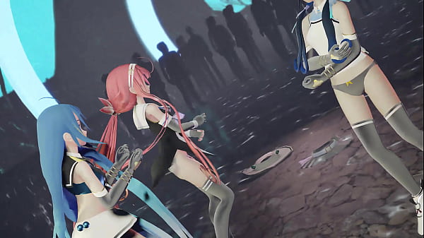 Samidare, Suzukaze, Kawakaze Nude Dance - Koshitantan MMD by DiAnon