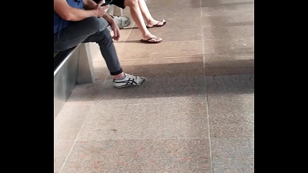 Horny guy in the train platform