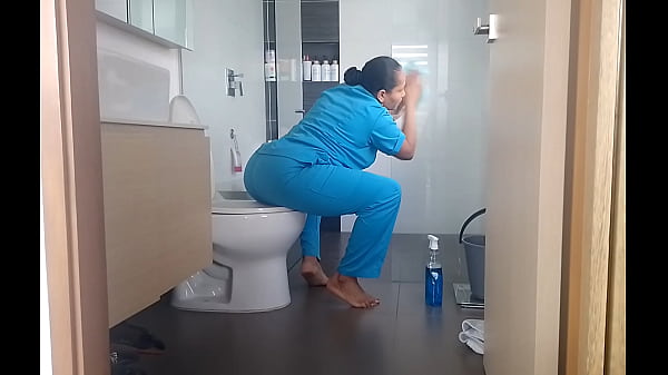 This housekeeper knows how to keep her job.