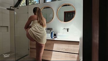Download Video - Hot blonde gets horny and fucked while getting ready for the holidays