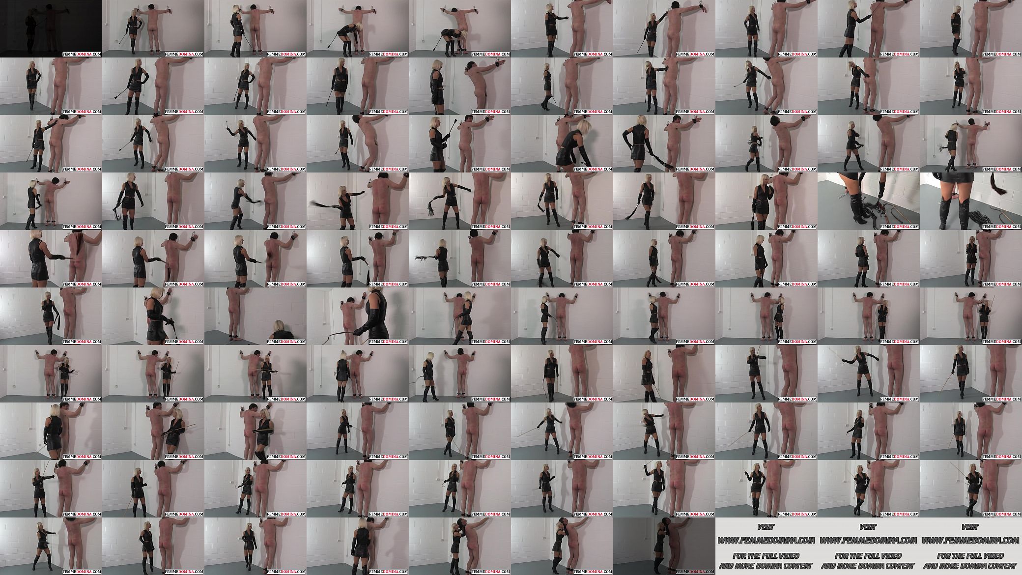 Domina disciplines subject with whip and cane 预览图