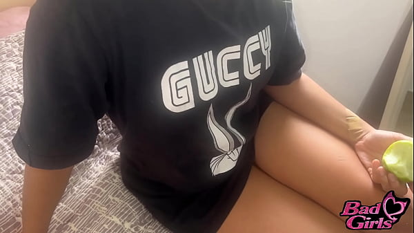 Blonde alone in her room - stepson offers her money in exchange for fucking a girl with a big ass getting her wet blonde pussy penetrated