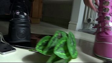 These two alternative, totally degenerate, kinky girls are in the mood to just smash things up in their neighbor's apartment. Just for fun!