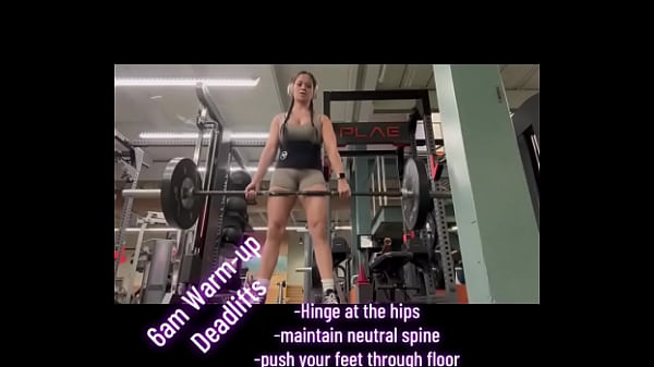 6am-Warm-Up Deadlifts-Hinge at the hips-maintain neutral spine -push your feet through floor-pull weight up-keep bar ...