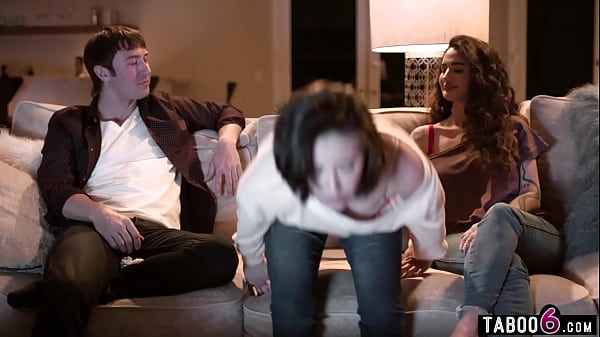 Download Video - Lesbian couple Casey Calvert and Arabelle Raphael in a lust triangle threesome with her ex boyfriend