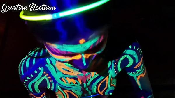 Fucked the wild slim girl in the UV- light