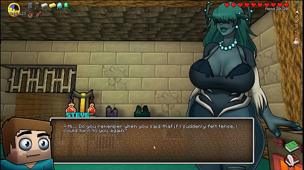 HornyCraft [ Parody Hentai game PornPlay ] Ep.37 Giant warden is kissing my small cock until I cum on her face