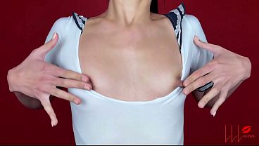 Small Tits Nipple Tease in Wet Swimwear – Hot Asian gets wet for sexy Solo Nipple Play Show