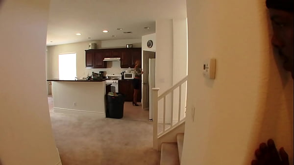 Busty MILF fucked in the kitchen and on the stairs by her black step son - (Mellanie Monroe)
